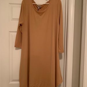 Camel colored long sleeve hi-Lo (on the sides)